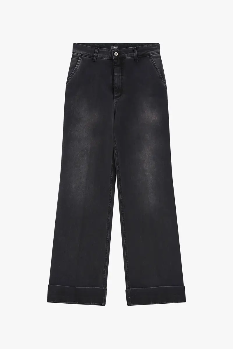 Jeans a gamba ampia con vita alta