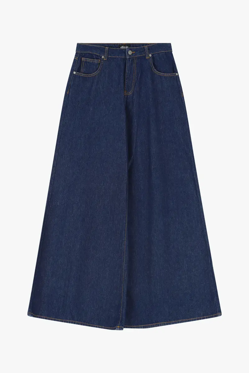 Jeans a gamba ampia con vita alta