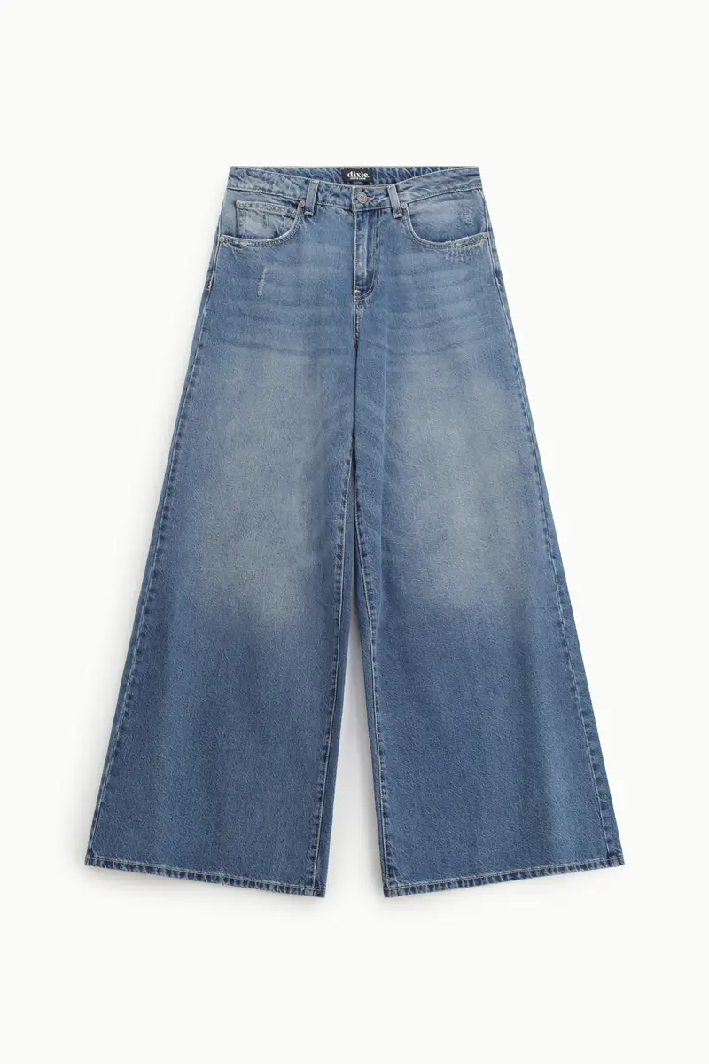 Jeans a gamba ampia vita alta con cinque tasche