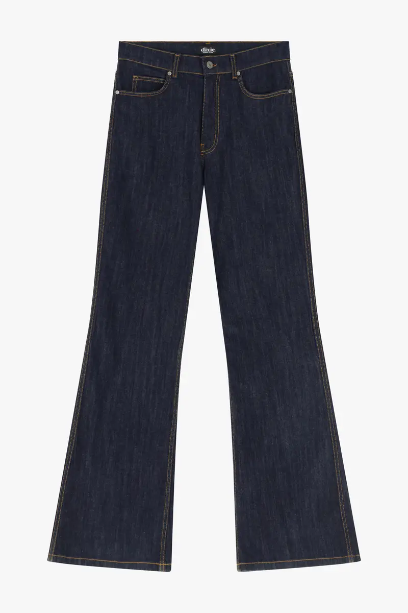 Jeans a zampa con vita alta