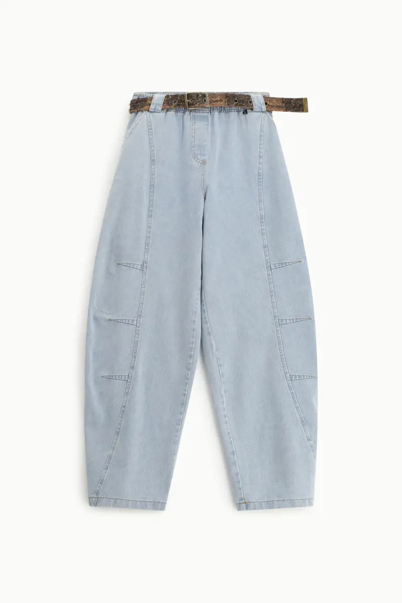 Jeans balloon fit con cintura decorativa