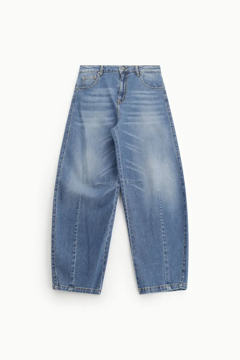 Jeans balloon fit con cuciture frontali
