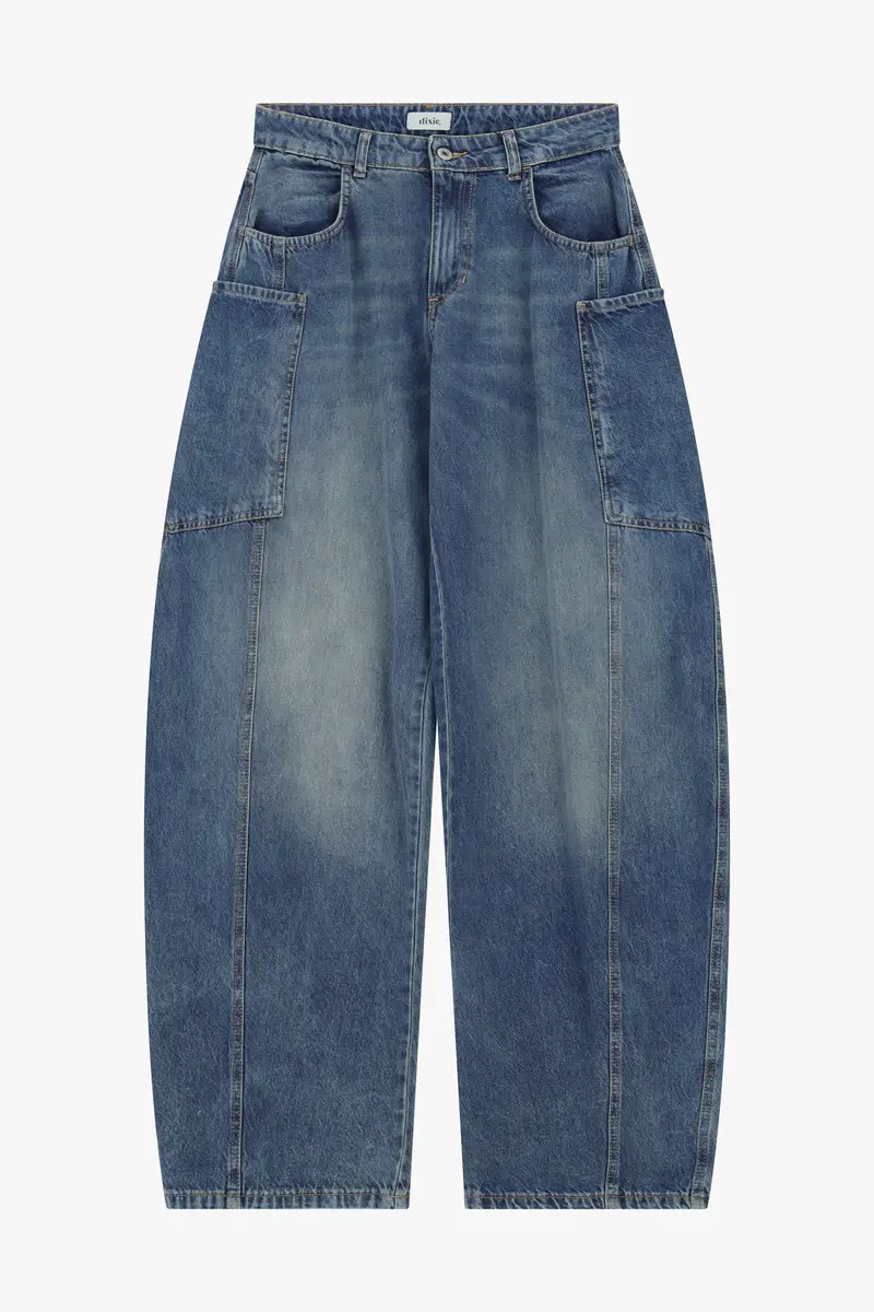 Jeans baloon con tasche laterali applicate