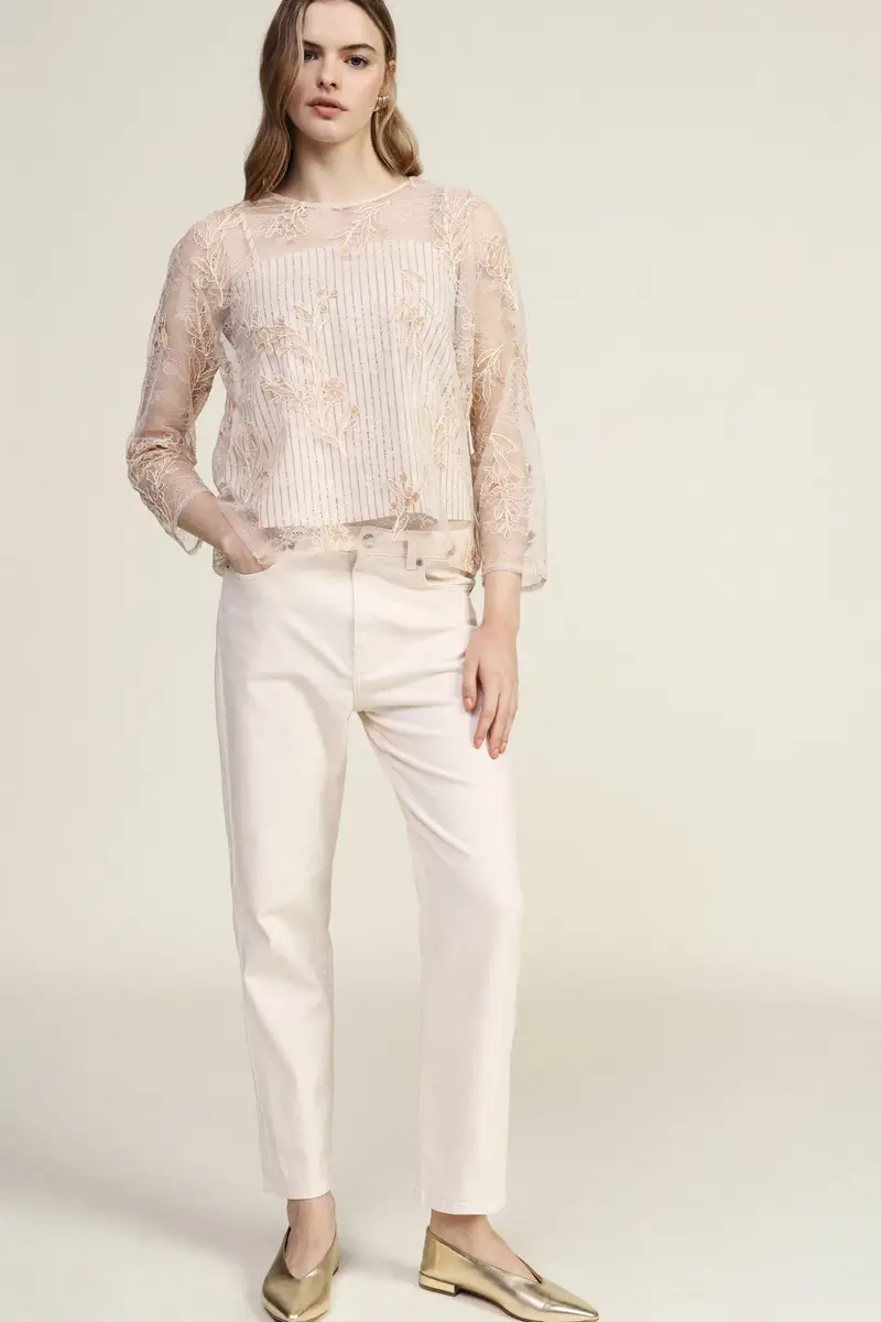 Jeans regular fit a gamba dritta vita media miniatura 2