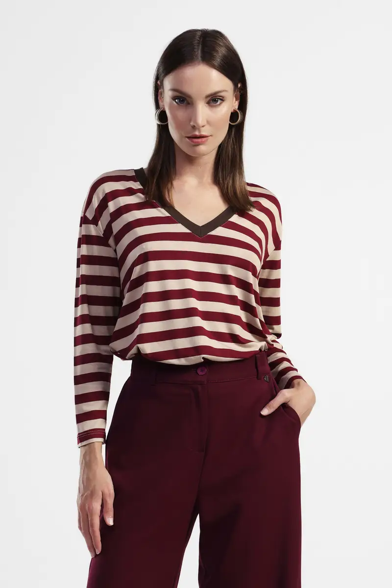 Maglia a maniche lunghe a righe miniatura 2