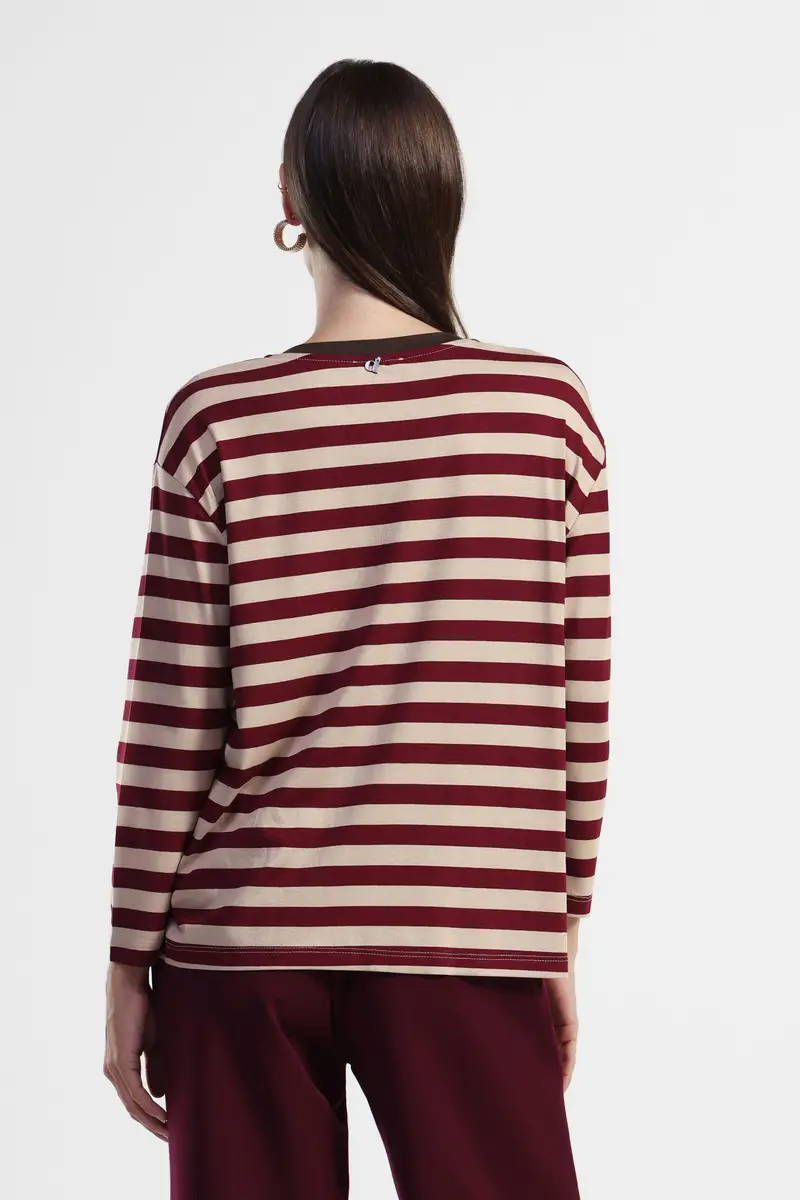 Maglia a maniche lunghe a righe miniatura 3