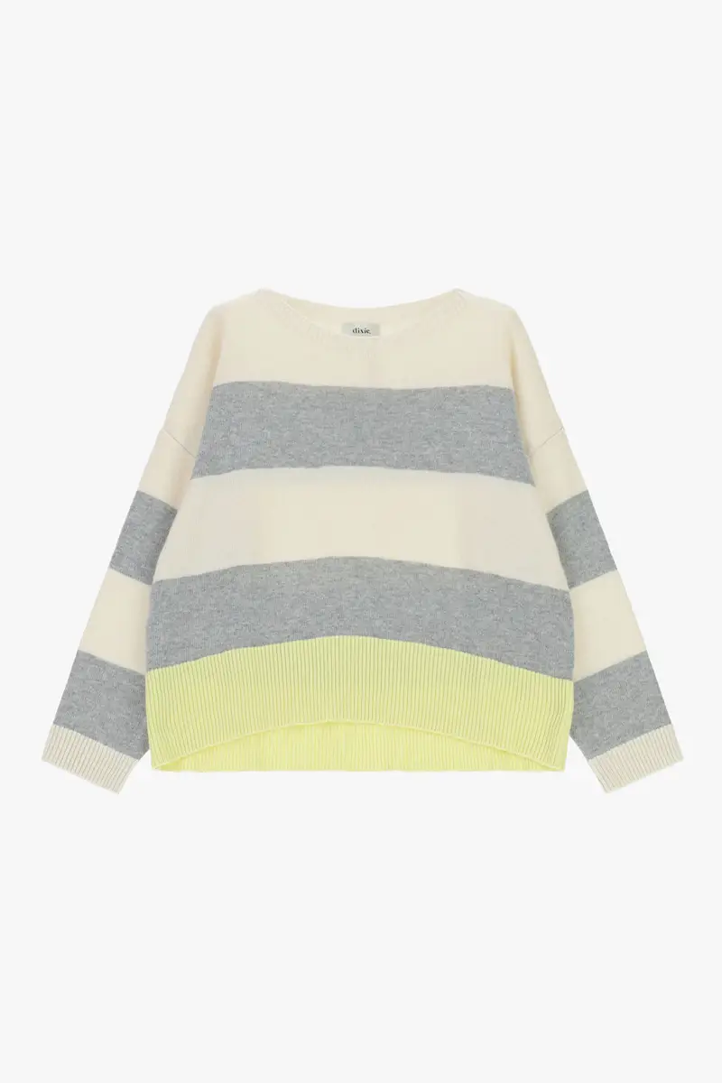 Dixie Maglione a righe con maniche lunghe e scollo tondo