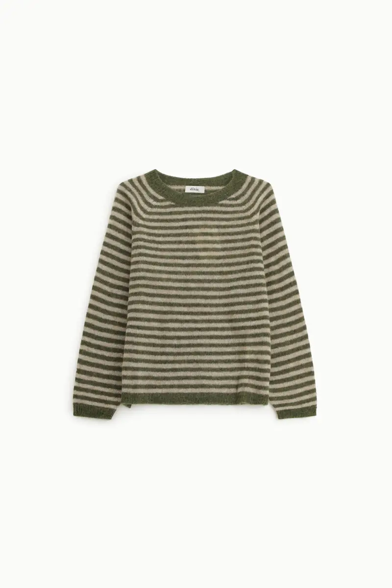 Maglione a righe girocollo manica lunga