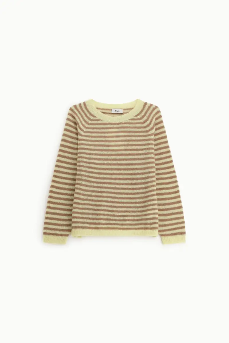 Maglione a righe girocollo manica lunga