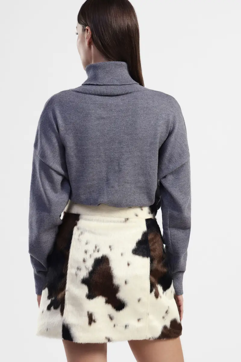 Maglione collo alto tinta unita miniatura 3