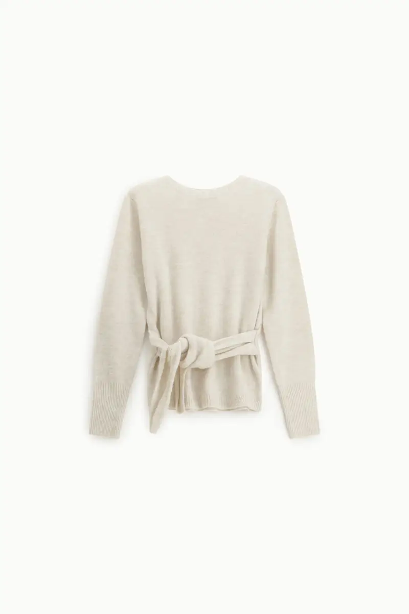 Maglione con cintura posteriore e maniche lunghe