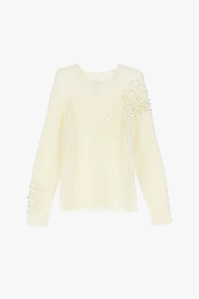 Maglione con decorazioni a perline