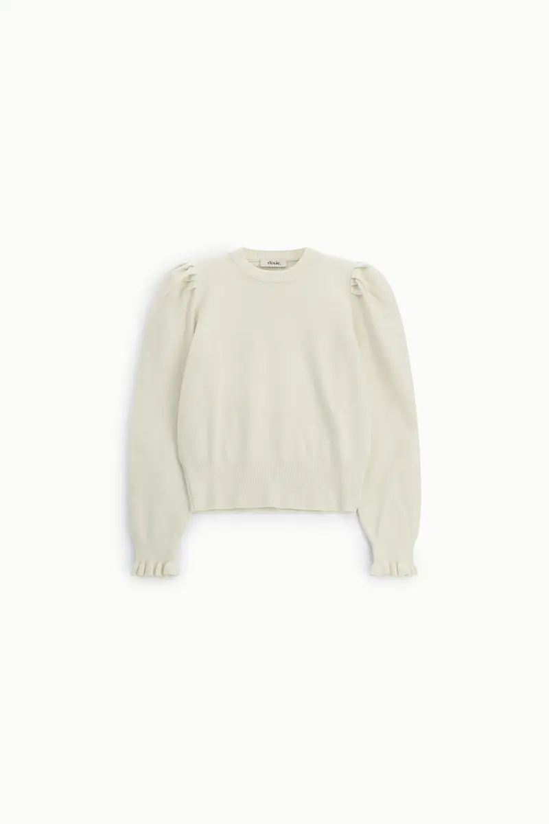 Maglione con maniche a sbuffo e polsini arricciati