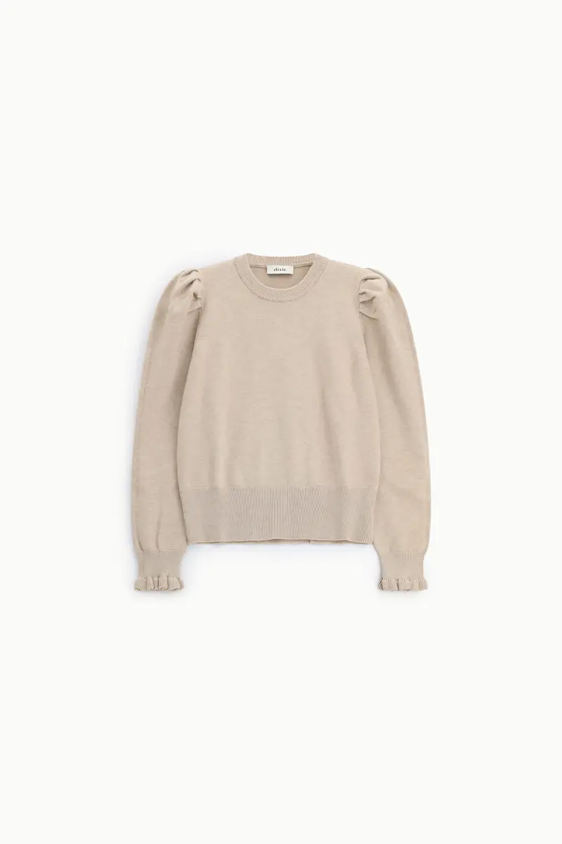 Maglione con maniche a sbuffo e polsini arricciati