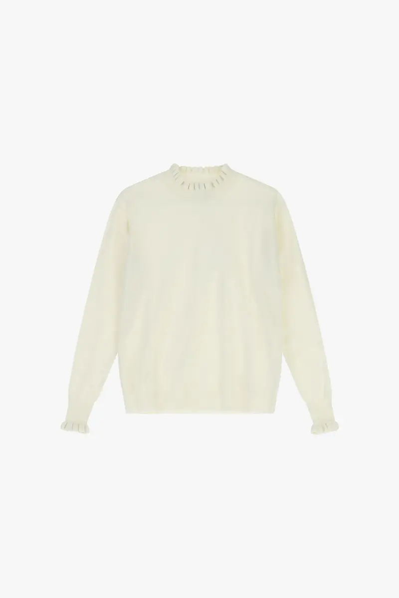 Maglione con maniche lunghe e bordo plissettato