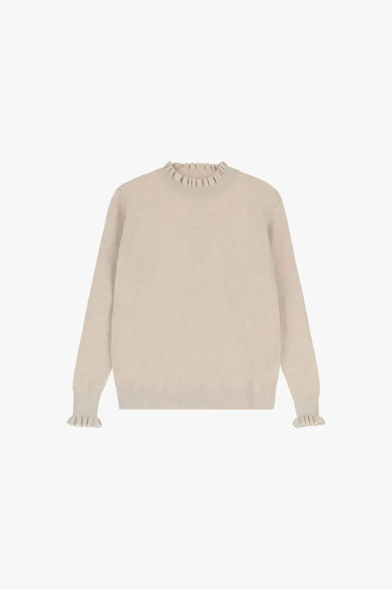 Maglione con maniche lunghe e bordo plissettato