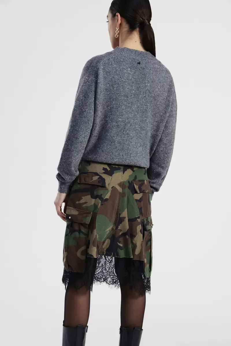 Maglione girocollo a maniche lunghe con scollo a v miniatura 2