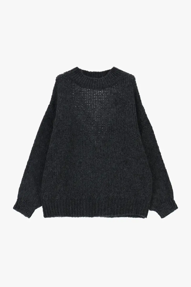 Maglione girocollo a maniche lunghe lavorazione a coste