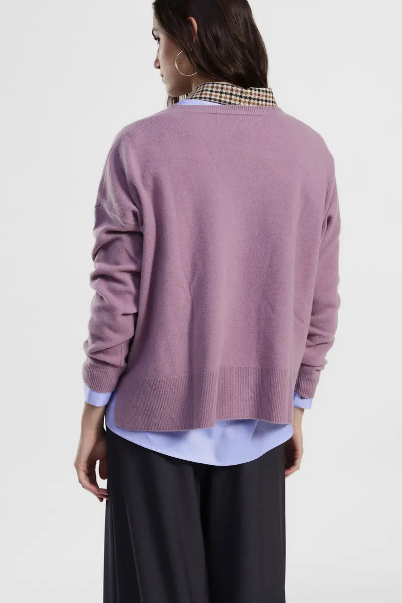 Maglione girocollo ampio con maniche lunghe miniatura 3