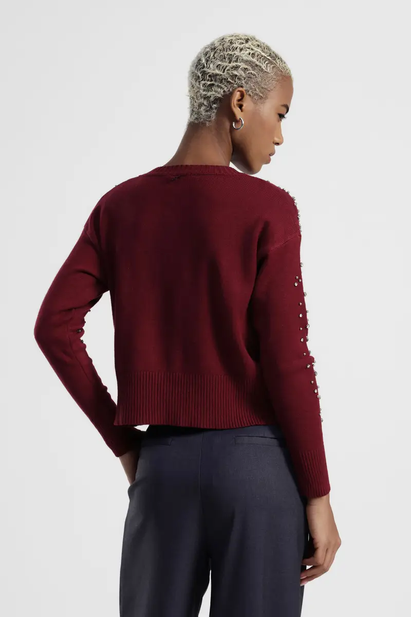 Maglione girocollo con applicazioni luminose miniatura 3