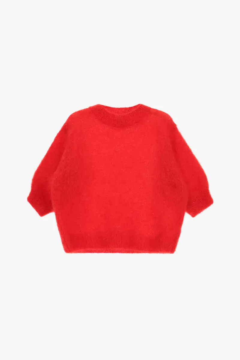 Maglione girocollo fit morbido manica 3/4 donna