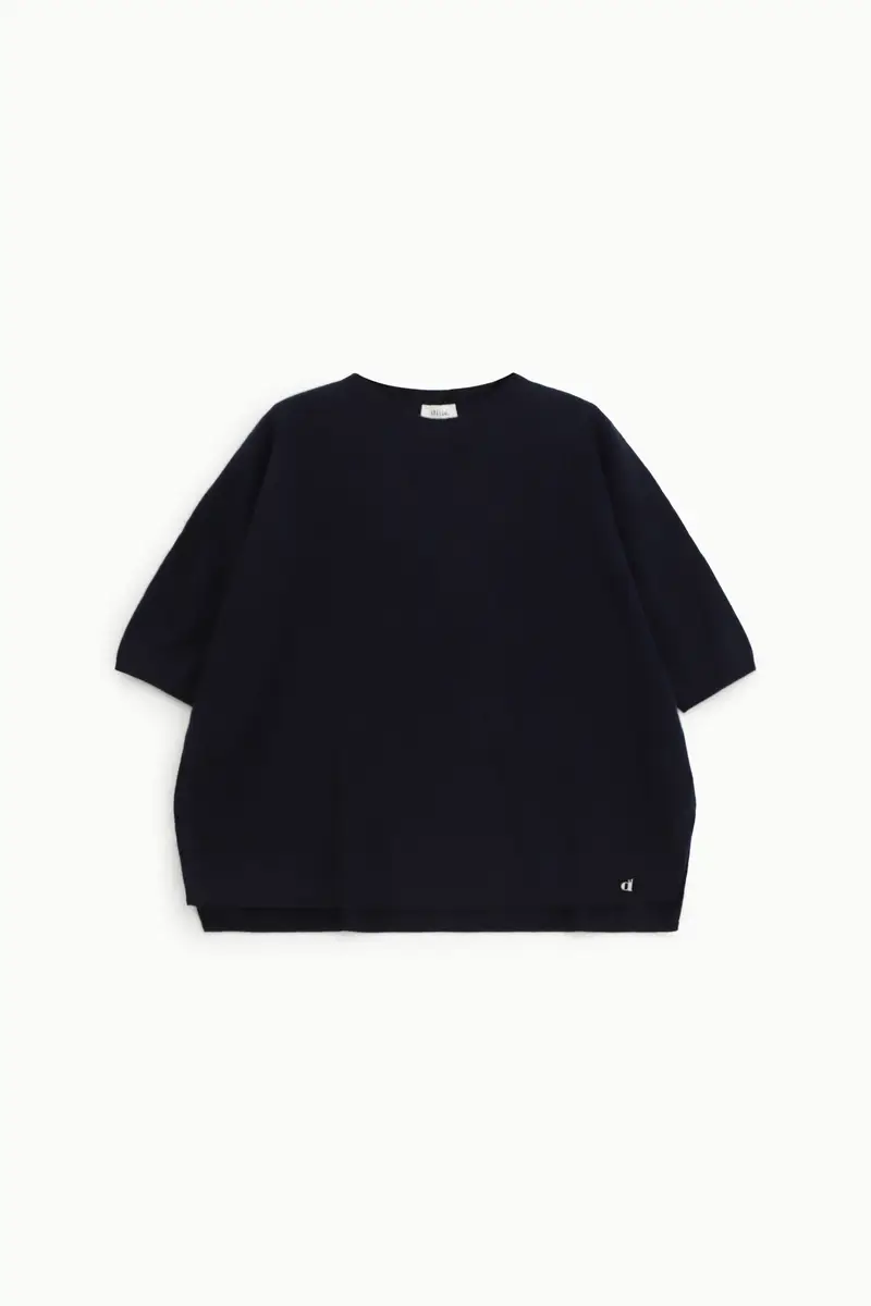 Maglione girocollo maniche corte vestibilità morbida