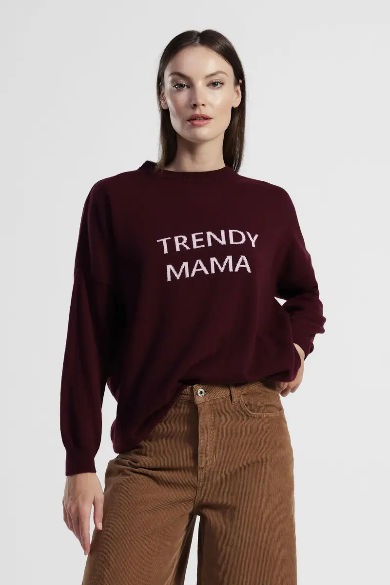 Maglione girocollo maniche lunghe stampa scritta miniatura 2