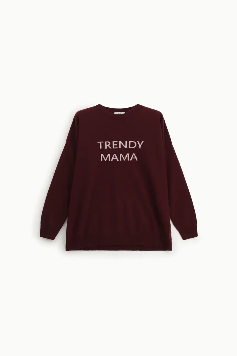 Maglione girocollo maniche lunghe stampa scritta