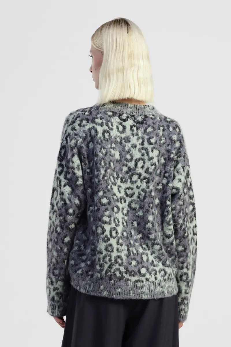 Maglione girocollo stampa animalier vestibilità morbida miniatura 3
