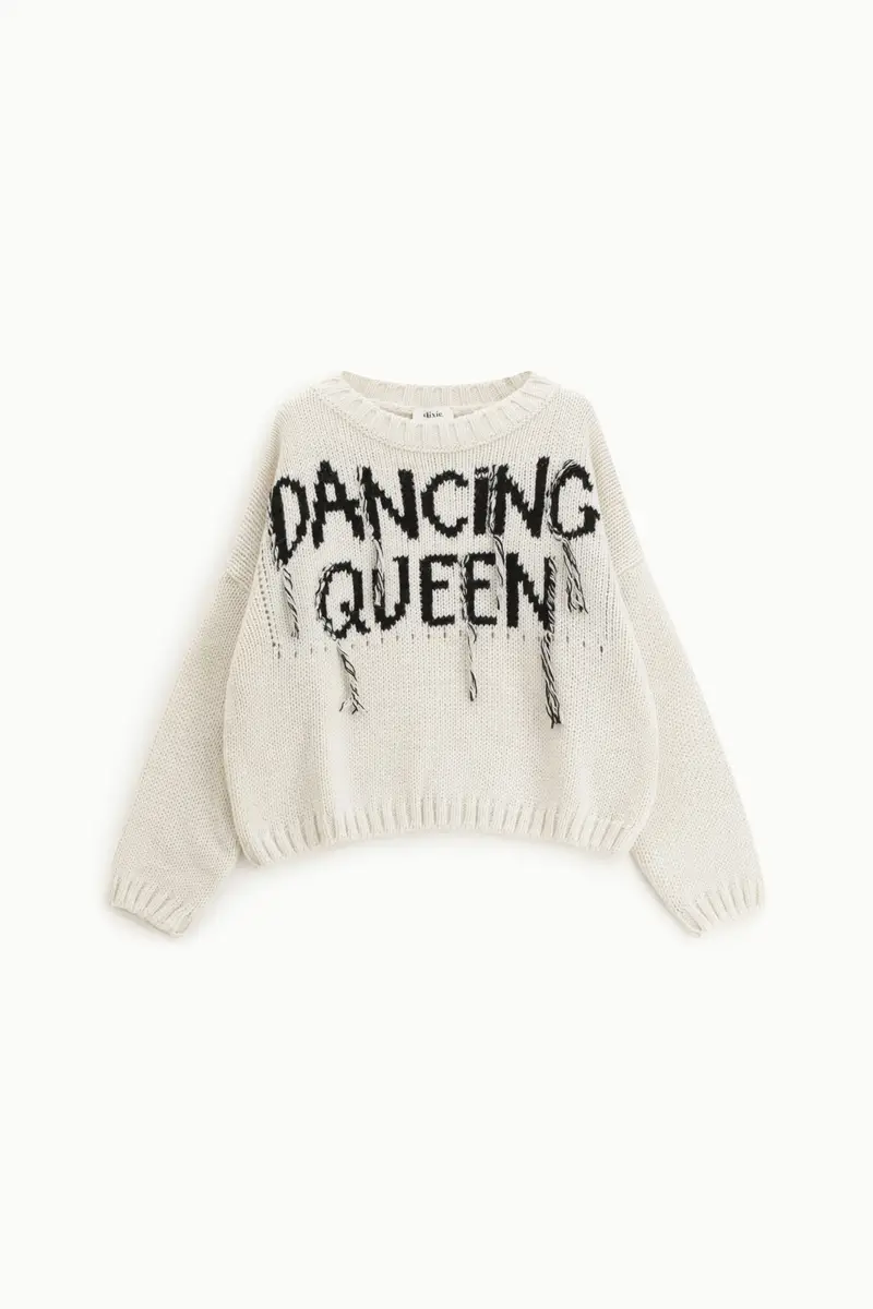 Maglione girocollo stampa dancing queen