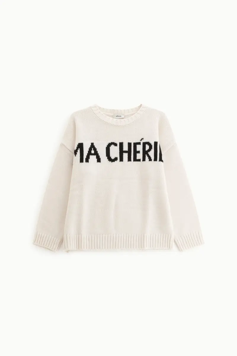 Maglione girocollo stampa frontale lettering