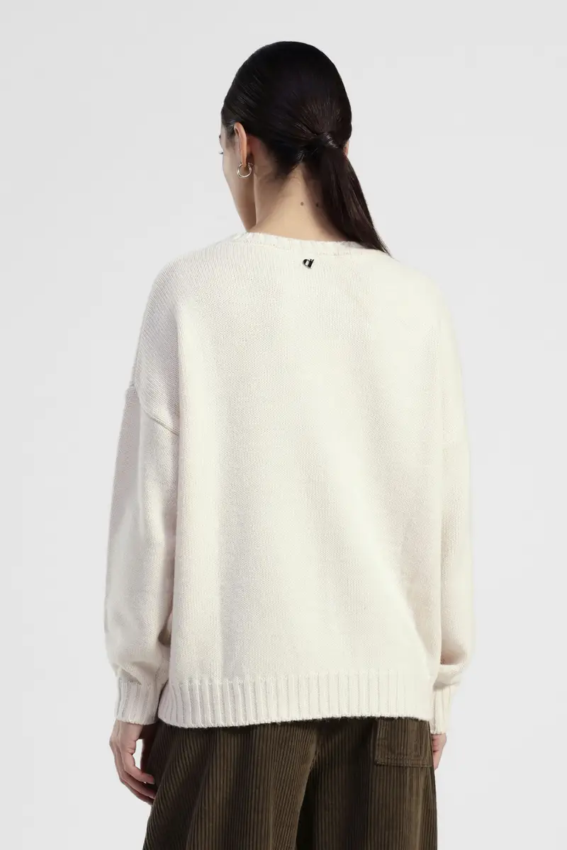 Maglione girocollo stampa rock con fili decorativi miniatura 3