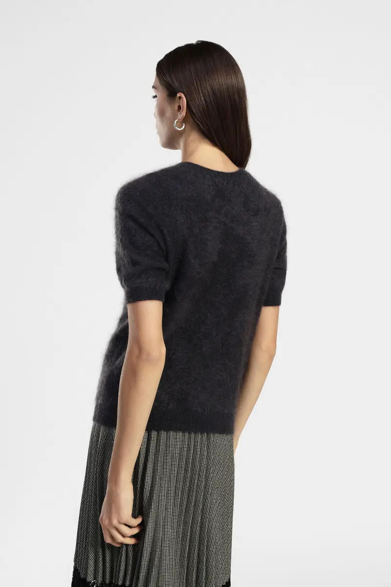 Maglione manica corta con girocollo soffice miniatura 3