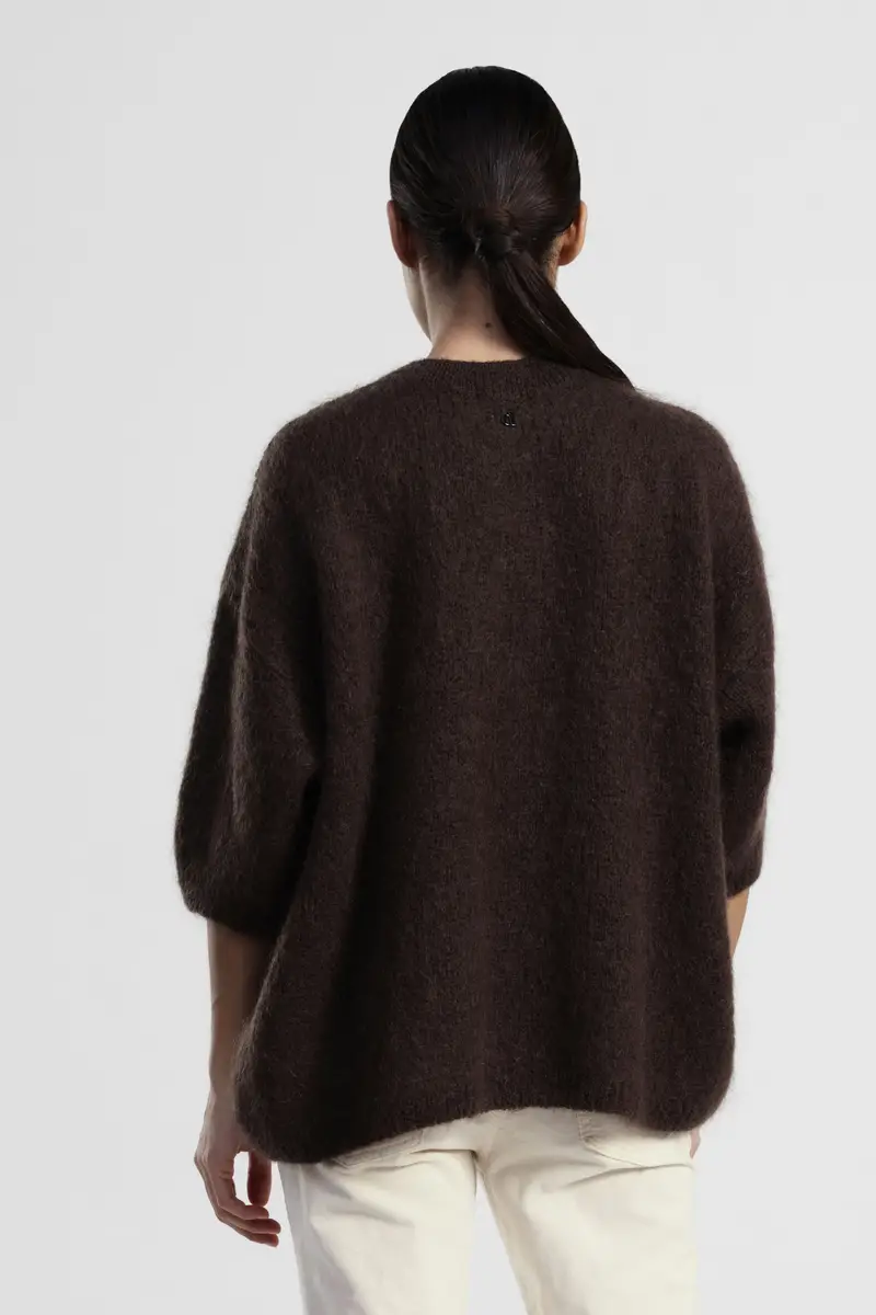 Maglione oversize maniche tre quarti collo giro miniatura 3