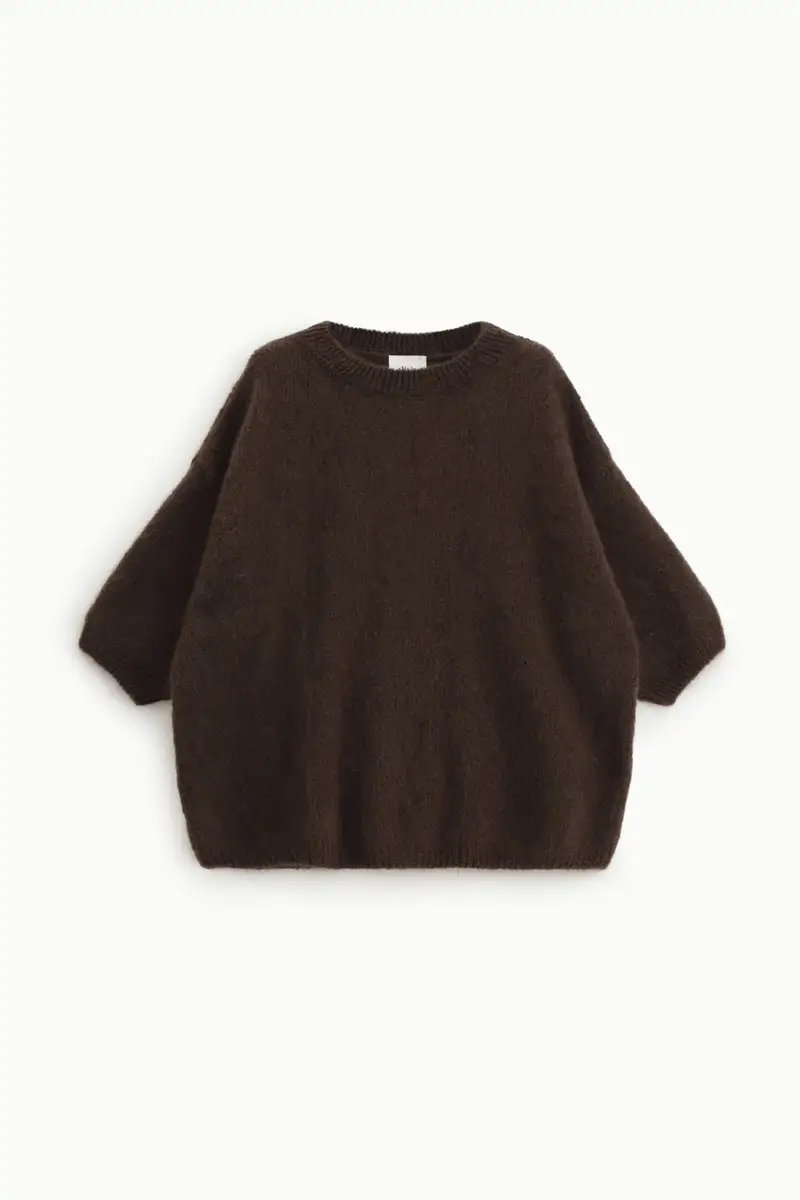 Maglione oversize maniche tre quarti collo giro