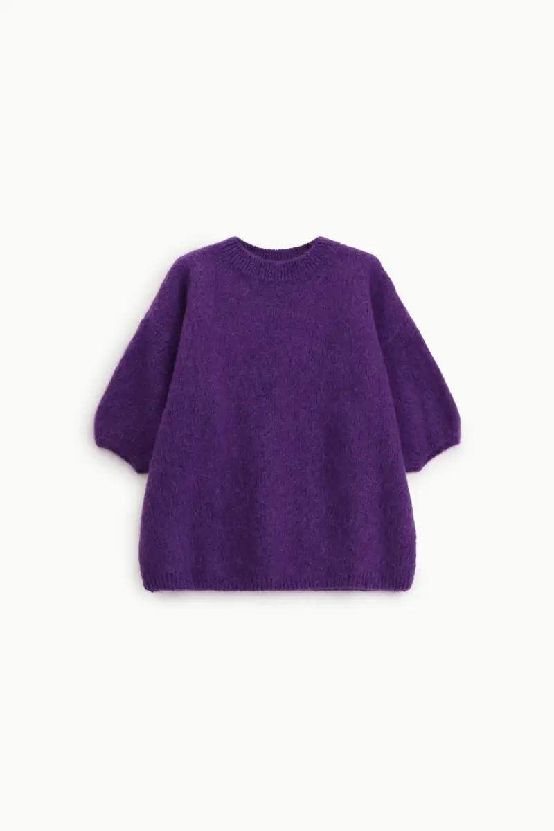 Maglione oversize maniche tre quarti collo giro