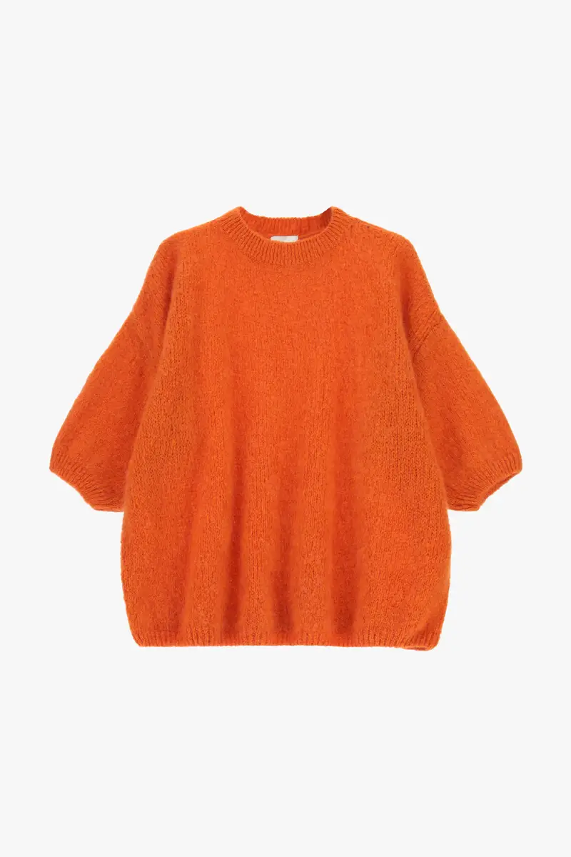 Maglione oversize maniche tre quarti collo giro