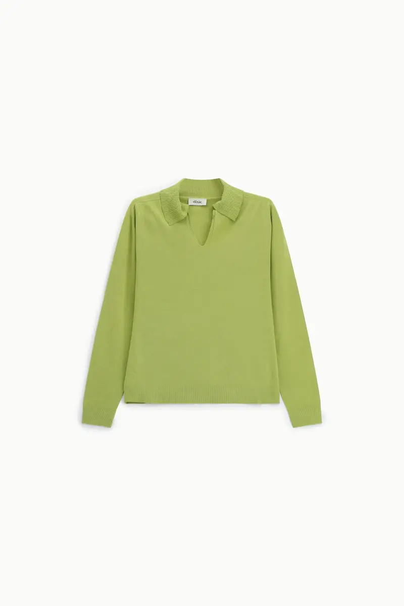 Maglione pullover con collo polo e maniche lunghe