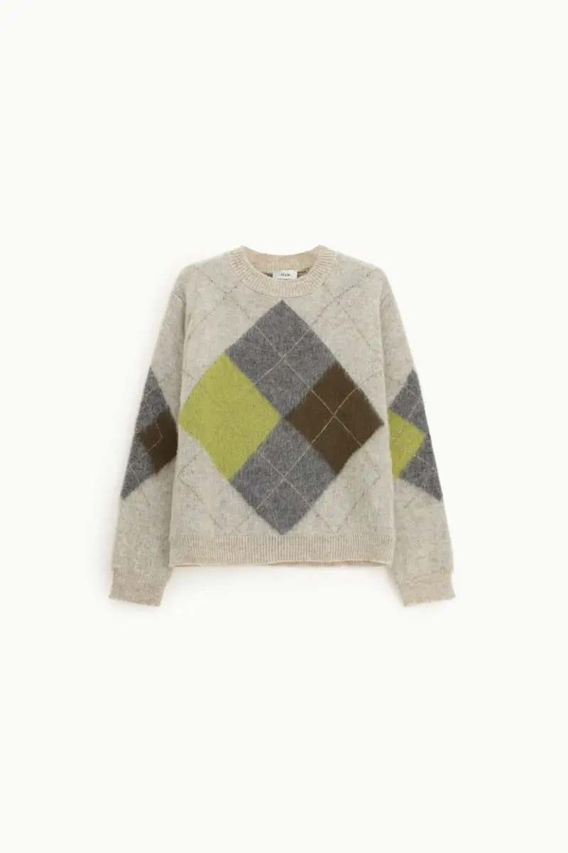 Maglione pullover con motivo rombi grandi