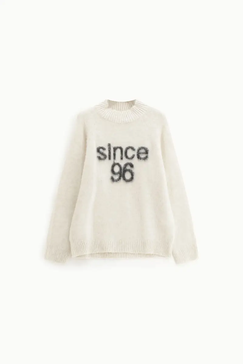 Maglione pullover girocollo stampa lettering frontale