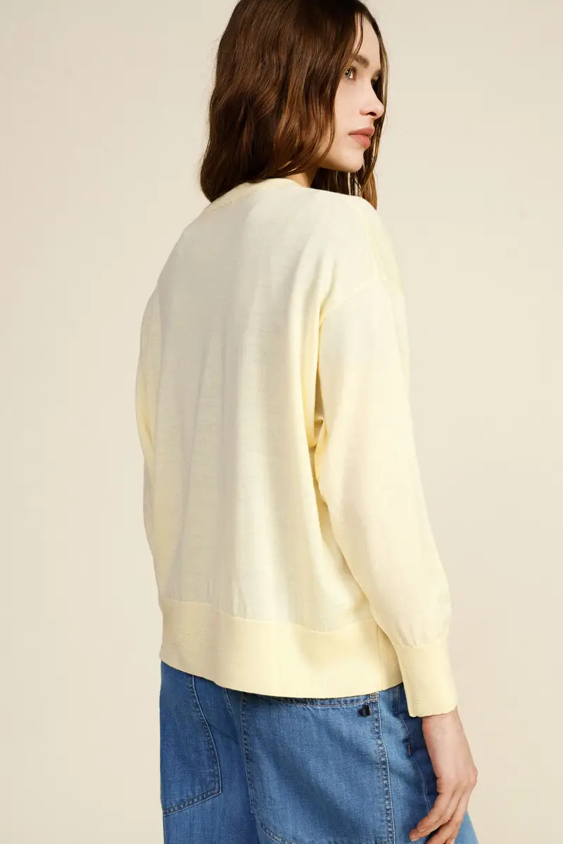 Maglione scollo a v vestibilità morbida donna miniatura 3