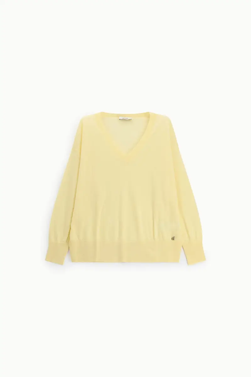 Maglione scollo a v vestibilità morbida donna