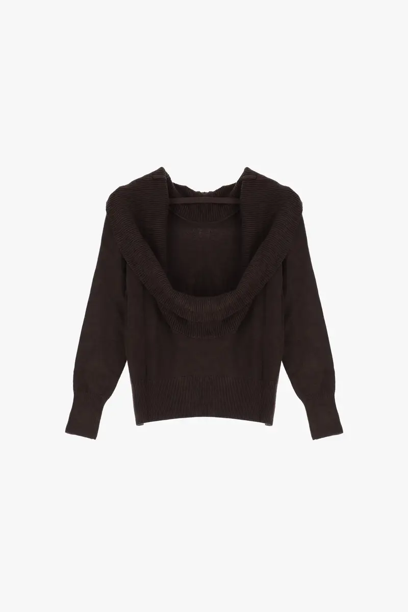 Maglione scollo posteriore collo ampio miniatura 2