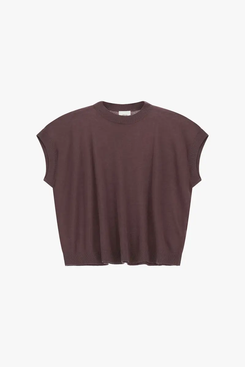 Maglione smanicato girocollo vestibilità morbida