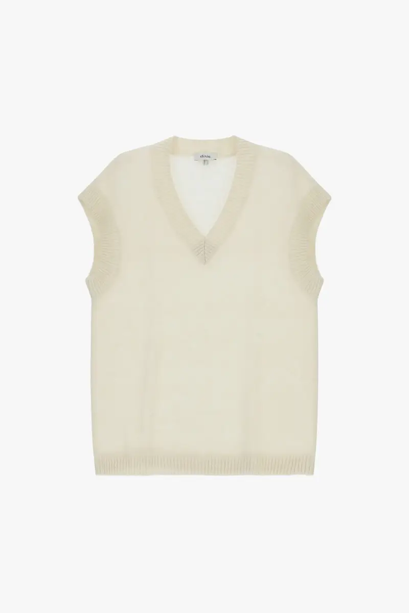 Maglione smanicato scollo a v regular-fit