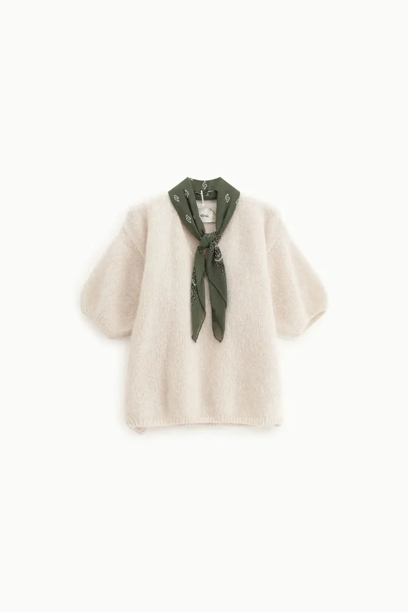 Maglione v-neck a maniche corte