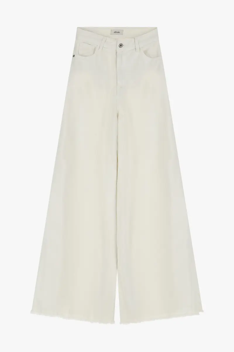 Pantaloni a gamba ampia con orlo sfilacciato