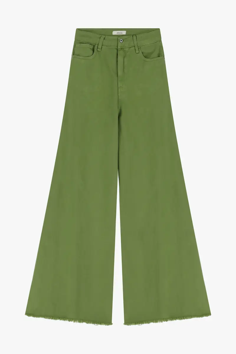 Pantaloni a gamba ampia con orlo sfilacciato