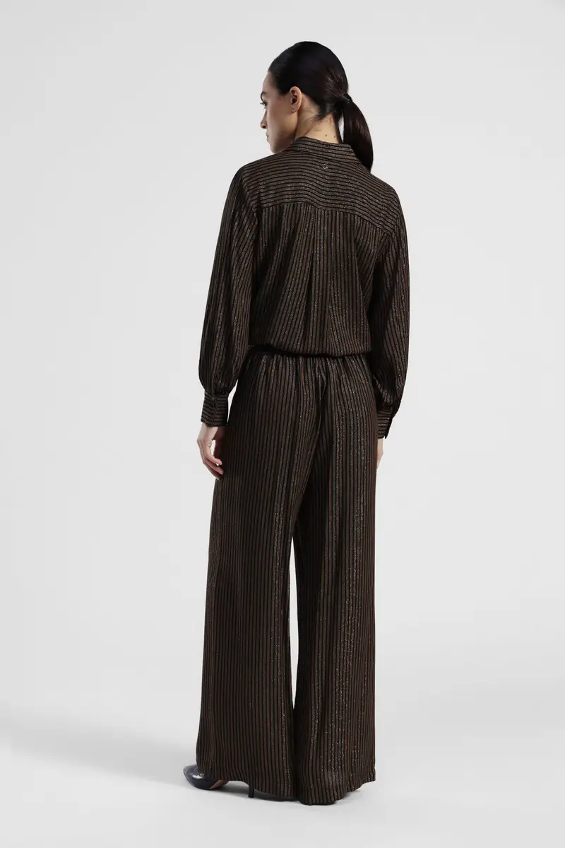 Pantaloni a righe a gamba larga miniatura 3