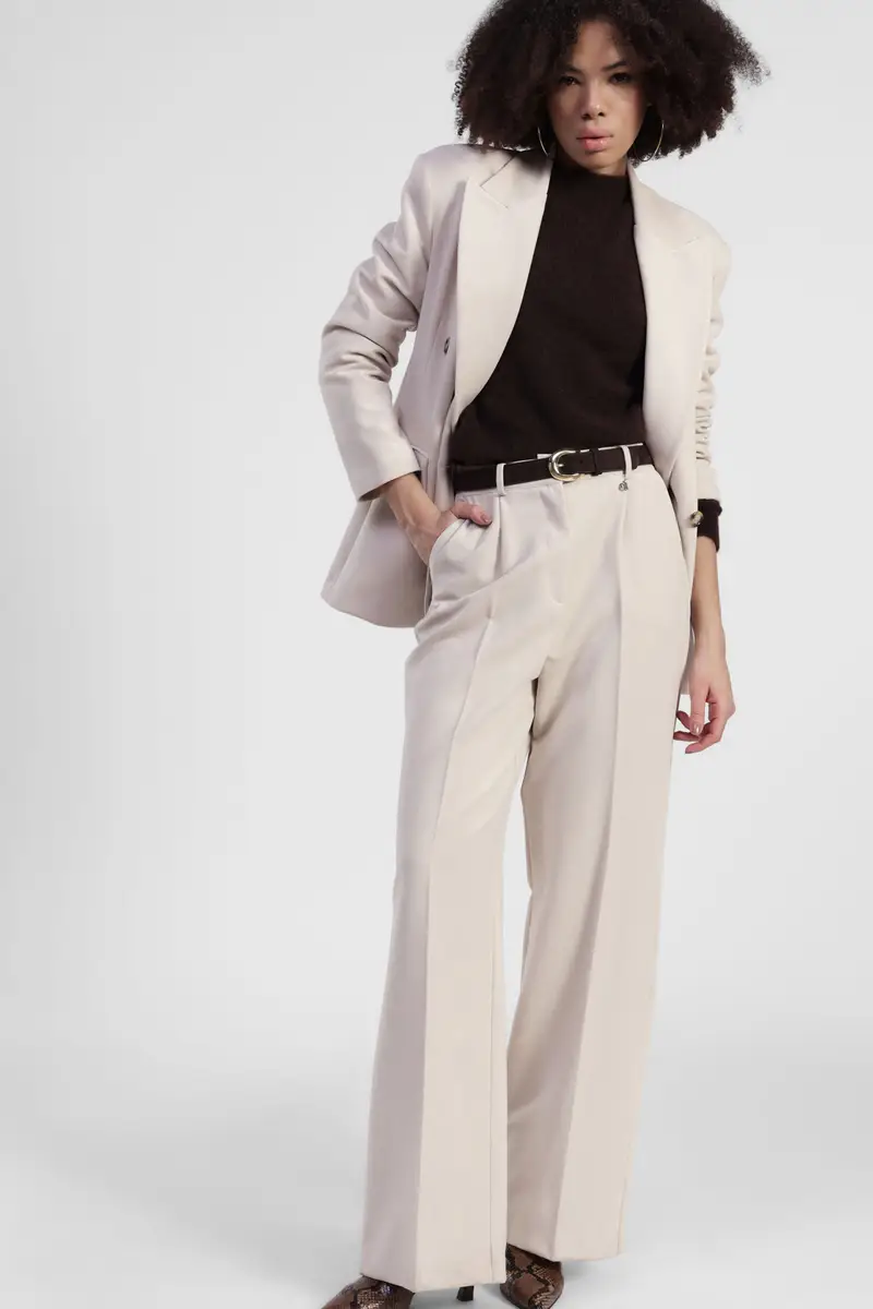 Pantaloni ampi a vita alta con pinces miniatura 2